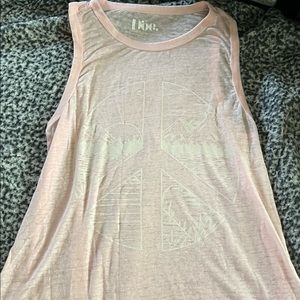 Pink tank top with peace sign